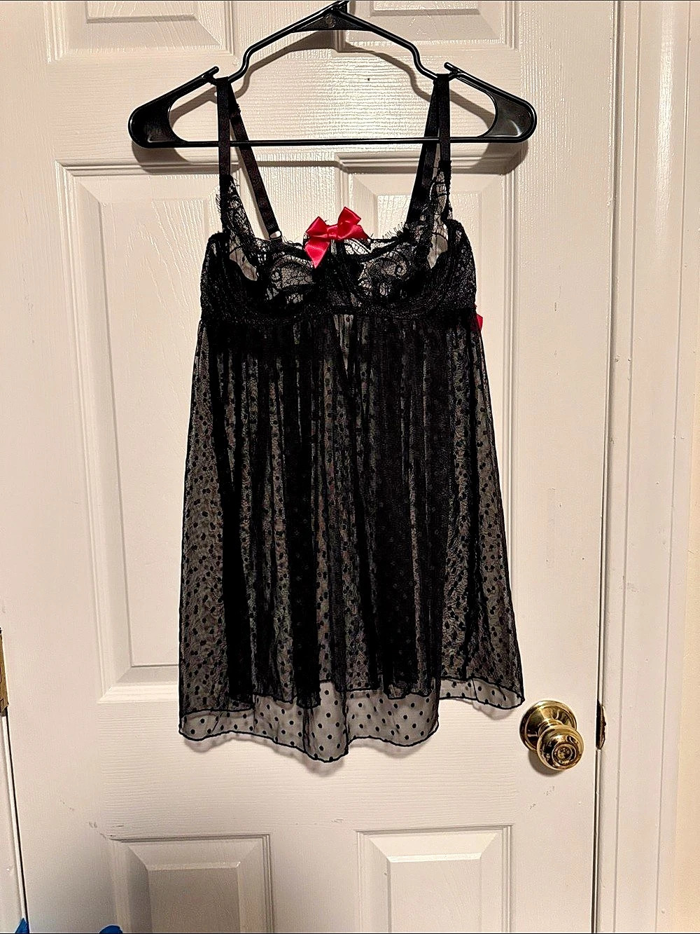 Adore Me Noemi Babydoll Set Black Chemise Size Large